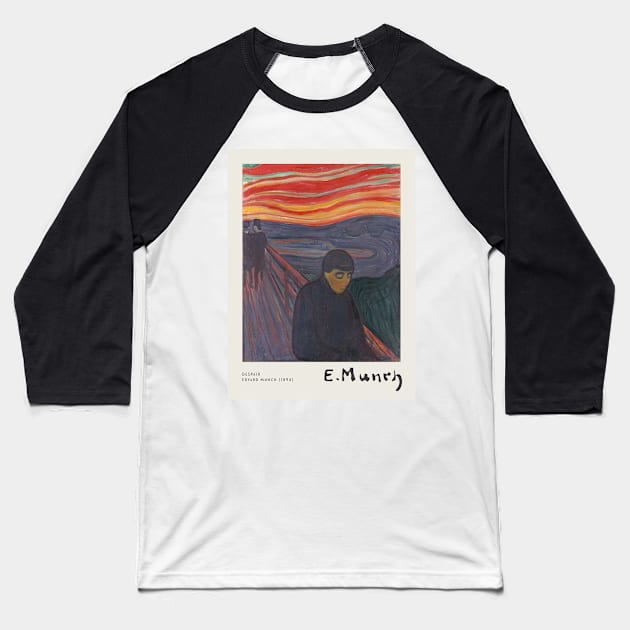 Despair Poster by Edvard Munch Baseball T-Shirt by MurellosArt